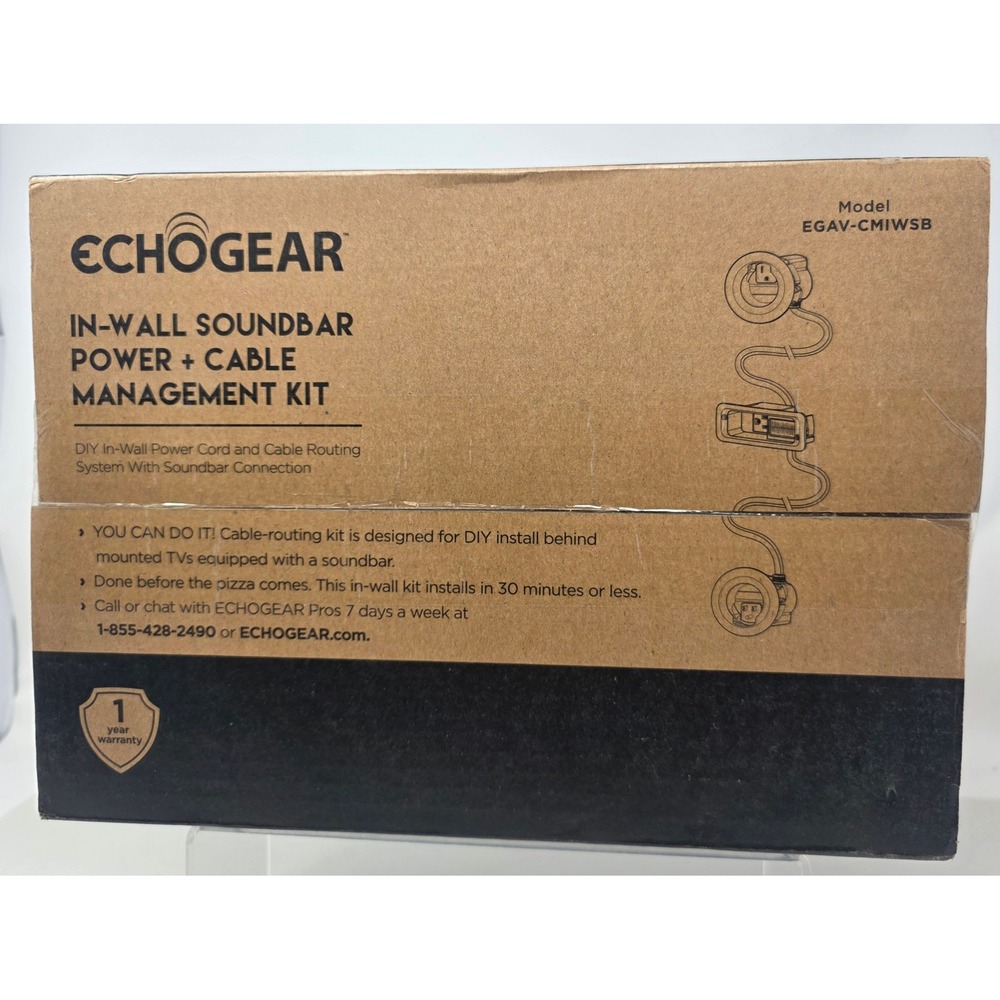 ECHOGEAR In-Wall Soundbar Power Cable Management Kit EGAV-CMIWSB White NOB
